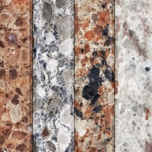 Colorful vertical slabs of marble